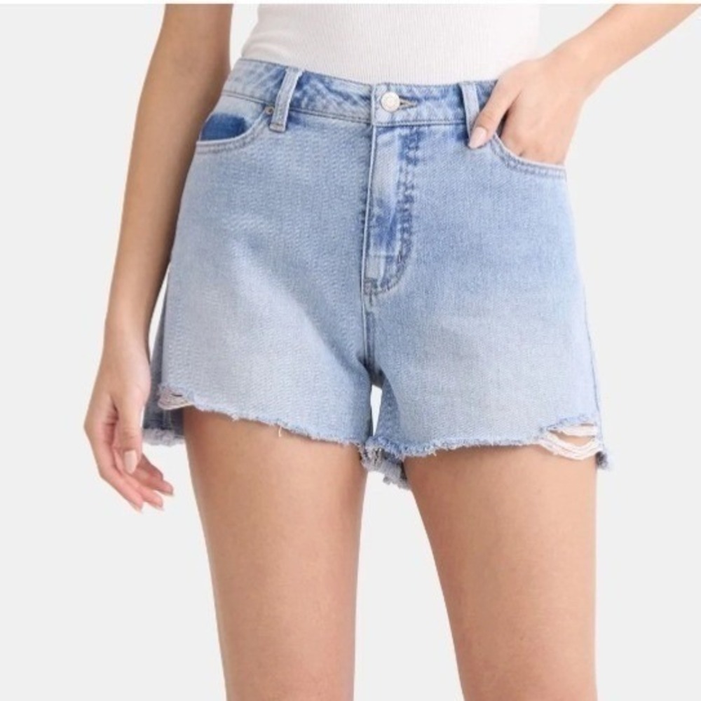 Time and Tru High Rise Cut Off Denim Shorts 4" Light Wash Size 12 New‎ NWT